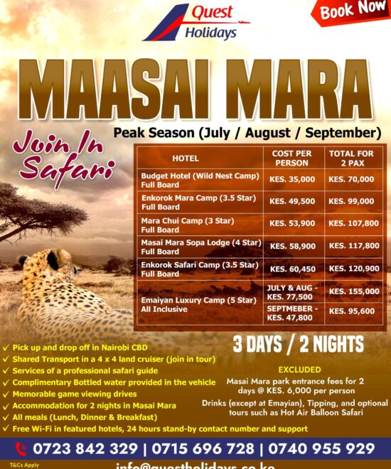 3 Days 2 Nights Maasai Mara