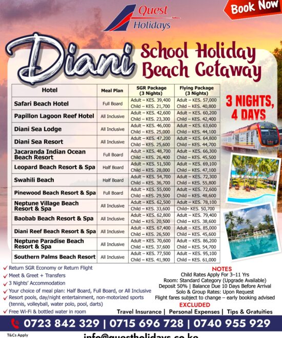 Diani School Holiday Beach Getaway